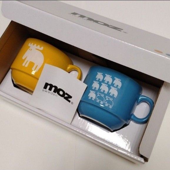 非売品 MOZ sweden カラフルスタッキングマグ ×2個セット ペアカップ モズ エルク ティーカップ コーヒーカップ 北欧
