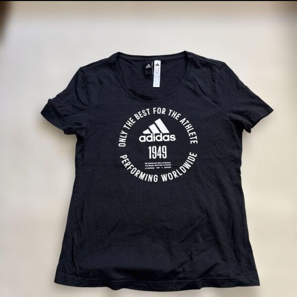 adidas アディダス レディース 半袖Tシャツ 黒 サイズ L