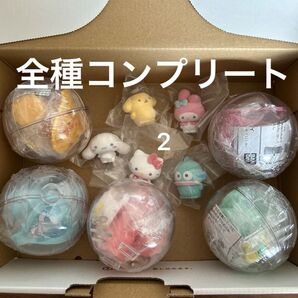 新品未開封サンリオ ガチャ カプセルステッキふわふわフロッキードール全種コンプリート