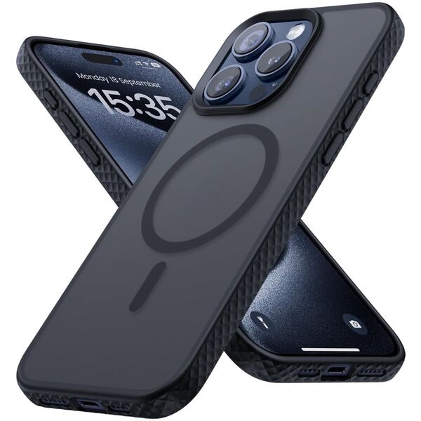 iPhone 15 Pro Max ケース マグセーフ 対応 米軍規格 半透明 マグネット Magsafe対応 Lamicall