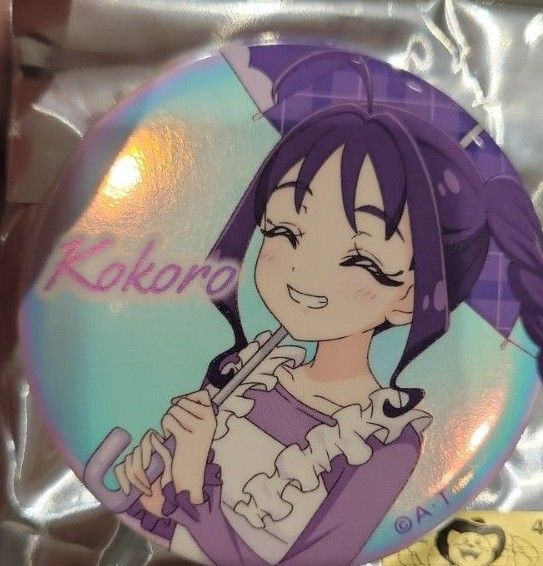 キミプリ キミとアイドルプリキュア プリティストア なないろレインドロップ 缶バッジ 紫雨こころ