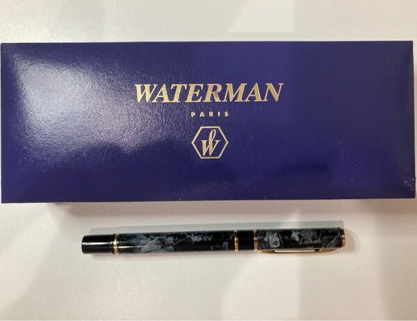 WATERMAN 万年筆 ブラック・ゴールド 箱付き