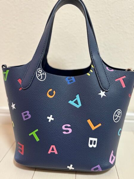 CASTELBAJAC トートバッグ カステルバジャック モノグラム マルチカラー ネイビー ショルダー付き Lyraライラ
