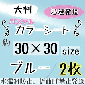大判 パステル ライトブルー カッティングシート 2枚 うちわ文字 規定外