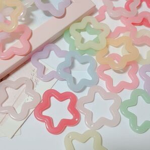 【CH25】スター 模造ゼリー チャーム カラフルミックス 28個