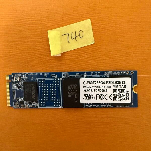 740時間 同梱可能 NVME 256Gb M.2 2280 SSD