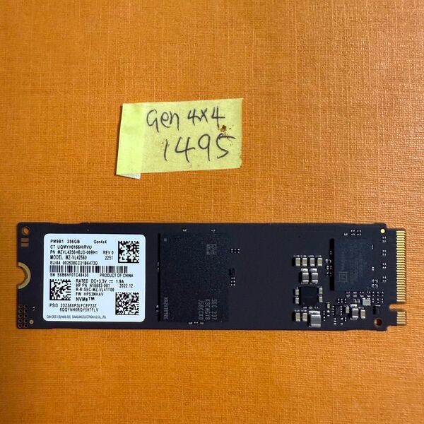 1495時間 ★gen4 x 4 NVME 256Gb M.2 2280 SSD