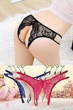 ★ セクシー総レース オープン クロッチ ショーツ ★ ランジェリー レディース パンティ パンツ 見せパン 可愛い 下着 青 a1_画像10