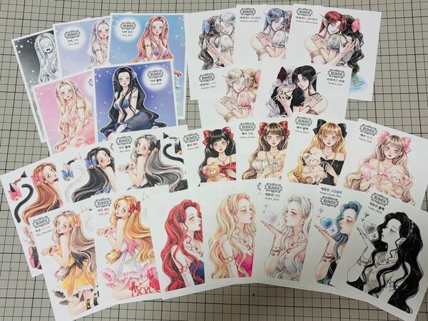 韓国女の子ステッカー eundi様 新作ステッカー25枚セット②おすそ分け コラージュ