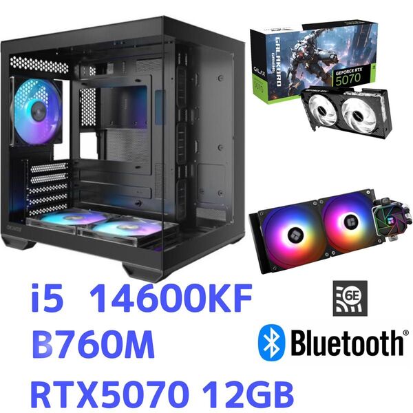 新品 ゲーミングPC i5 14600KF B760m RTX5070 12GB DDR5 32GB SSD 1TB