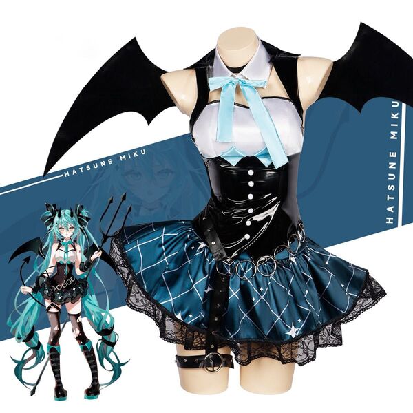 初音ミク風 コスプレ衣装 Mサイズ【翼付き・13点セット】新品未使用