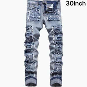 ダメージデニム ストレッチパンツ デニムパンツ ukドリル 腰履き ストリート usdrip ドリルファッション ジーンズ