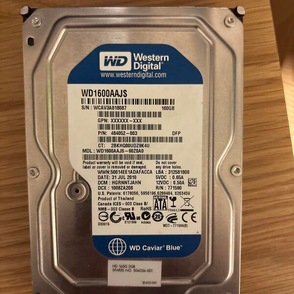 【動作確認済み】Western Digital HDD 160GB