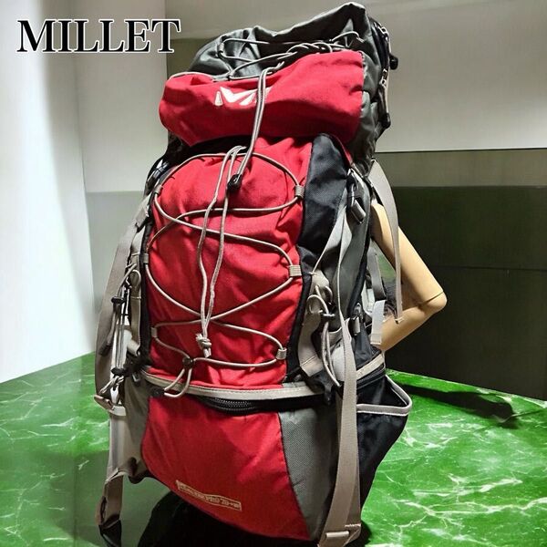レインカバー付き ミレー MILLET バックパック ザック レッド 登山 ハイキング 赤 アウトドア トレッキング 大容量