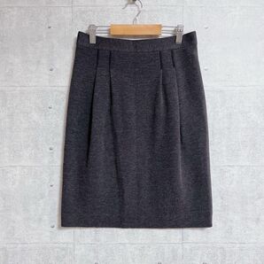 【ナラカミーチェ】タイトスカート (0) シンプル無地 グレー ウール混