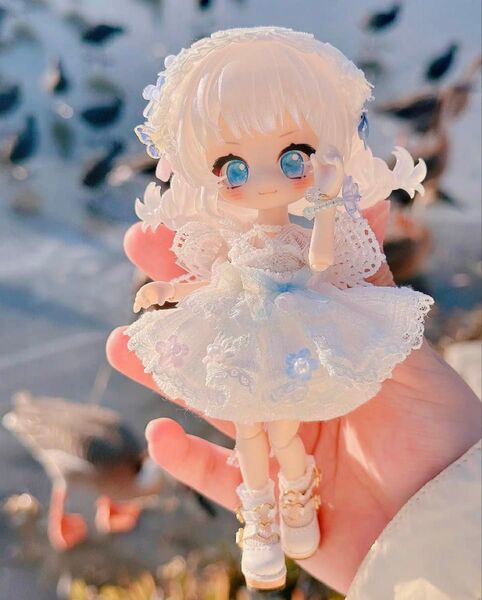 JANAYA ハンドメイド オビツ11服 白色レースワンピース 5点セット