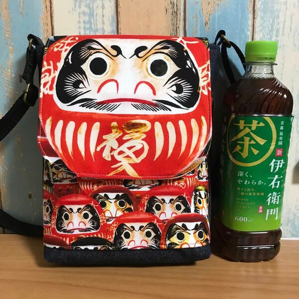 776 だるま 赤色 達磨 ダルマ 昭和レトロ ハンドメイド スマホポーチ