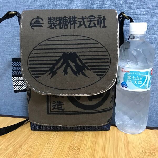 787 茶色 中性的 帆布 前掛け 酒屋 昭和レトロ ハンドメイド スマホポーチ