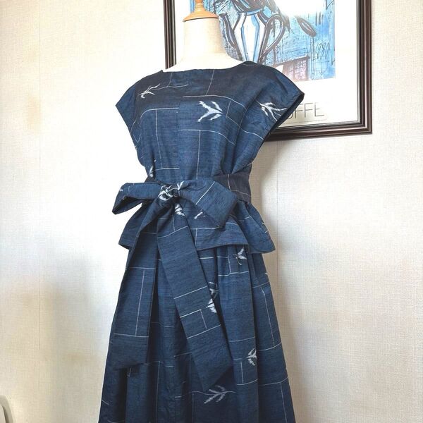 紬 セットアップ トップス スカート 絹 着物リメイク ハンドメイド
