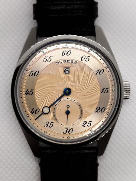 【ほぼ新品/希少】自動巻 腕時計 Sugess ジャンピングアワー サーモンオレンジ ST1721 38mm