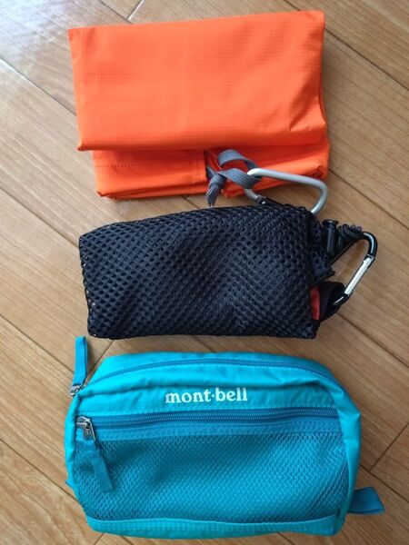 mont-bell モンベル ポーチ ライトポーチ 小物入れセット メッシュバッグ 防水バッグ