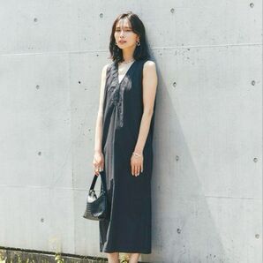 美品 beej(ビージ) バックコクーンVネックワンピースブラックM