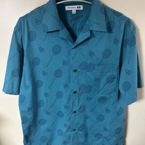 UNIQLO and JWA 2023年夏 オープンカラーシャツ ショート丈・身幅もややコンパクト 少し深めのブルー バトミントン