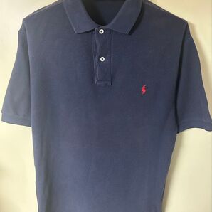 【希少ナイガイ製】POLO RALPH LAUREN 90年代 ネイビーポロシャツ ワンポイントポニー LLサイズ