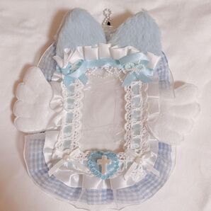 うさみみ 硬質デコケース トレカケース 水色 ゆめかわいい