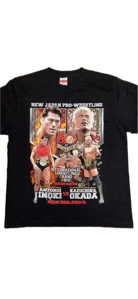 即決 オカダ・カズチカ 猪木 コラボTシャツ XXL 燃える闘魂 レインメーカー 新日本プロレス 退団 WWE AEW オカダ
