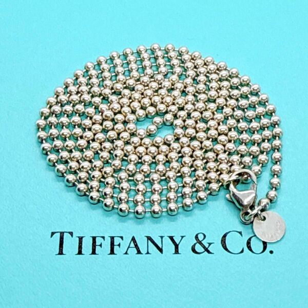 【美品】TIFFANY&Co. ネックレス ボールチェーン 約82cm 純正 ティファニー アクセサリー シルバー925