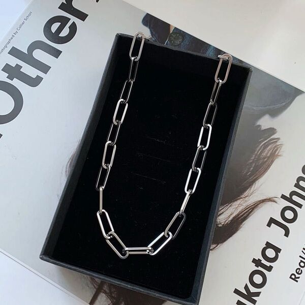 サージカルステンレス チェーン ネックレス シルバー オーバル アクセサリー 金属アレルギー ステンレス アクセサリー
