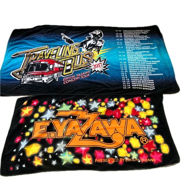 矢沢永吉グッズ スペシャルビーチタオル 2017 トラベリンバス / ジュニアビーチタオル(ロゴレインボー)ブラック/オレンジ2点