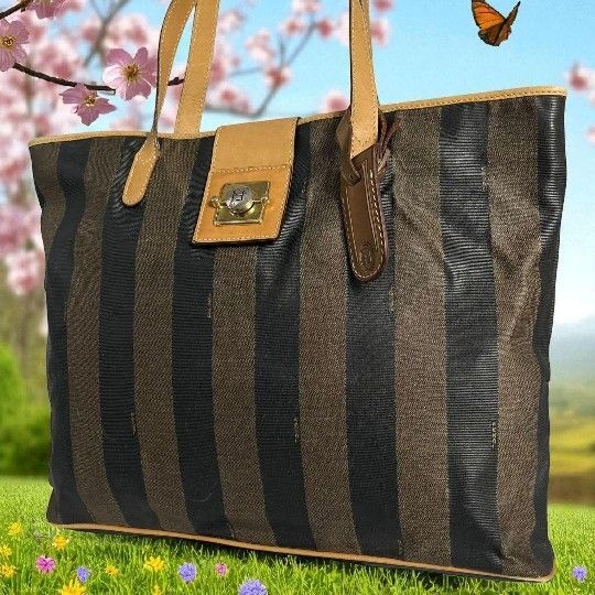 美品 FENDI フェンディ ペカン柄 トートバッグ A4 大容量 7