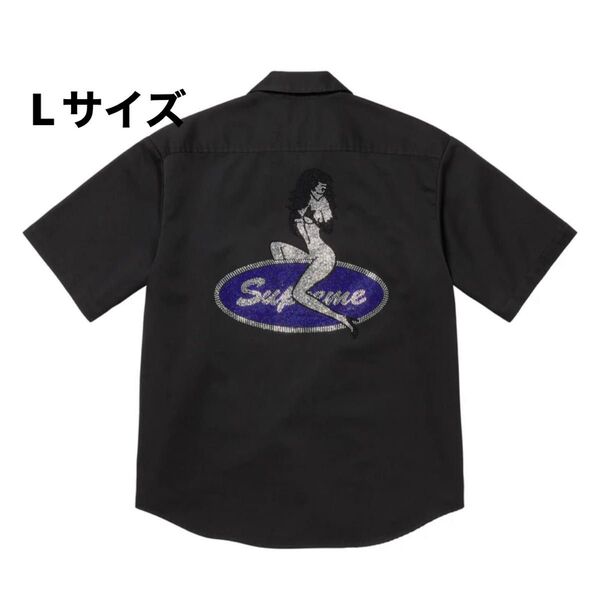 Supreme Rhinestone Pin Up S/S Work Shirt "Black"