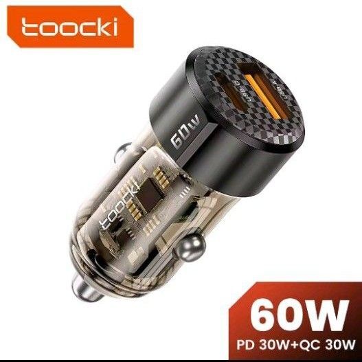 toocki シガーソケット 充電器 33W USB-C & USB-A 2ポート 急速充電 カーチャージャー