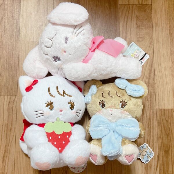 mikko characters おねんねBIGぬいぐるみ キャミー いちごBIGぬいぐるみ ムース 抱きしめおリボン ラテ