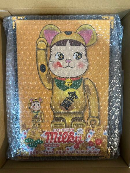 【新品未開封】 BE@RBRICK 招き猫 ペコちゃん 金運 金メッキ 100% & 400%