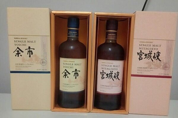 【未開栓】ニッカ NIKKA ウイスキー 余市 宮城峡 700ml 45% ギフトボックス付き 2本