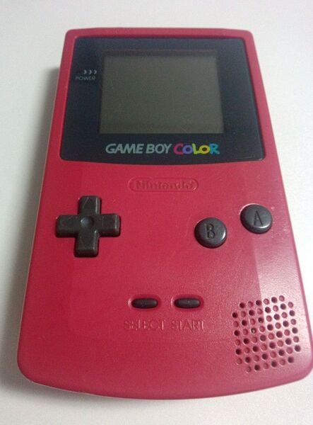 ゲームボーイカラー レッド ジャンク扱い 使用感あり 電源接触悪い 本体のみ 起動確認済み 音が出ない スタートボタン反応なし