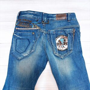 RED PEPPER レッドペッパー デニム L 刺繍 ブーツカット y2k 刺繍