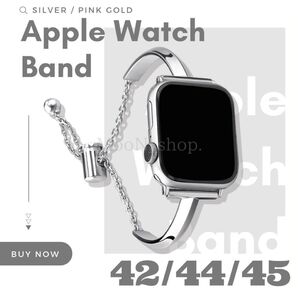 【シルバー 42/44/45】Apple Watch バンド アップルウォッチ ベルト 42mm 44mm 45mm