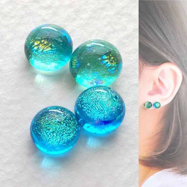 【21G/18G/16G】サージカルステンレスピアス イヤリング ボディピアス ガラスナギット2ペア No.691