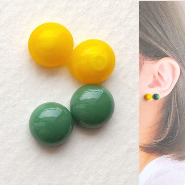 【21G/18G/16G】サージカルステンレスピアス イヤリング ボディピアス ガラスナギット2ペア No.693