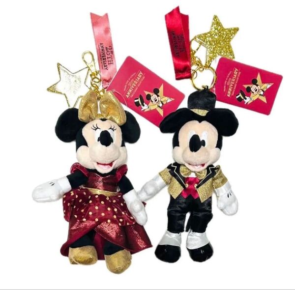 ディズニーストア 東京ディズニーリゾート店限定 ミッキー ミニー ぬいぐるみキーホルダー 25周年