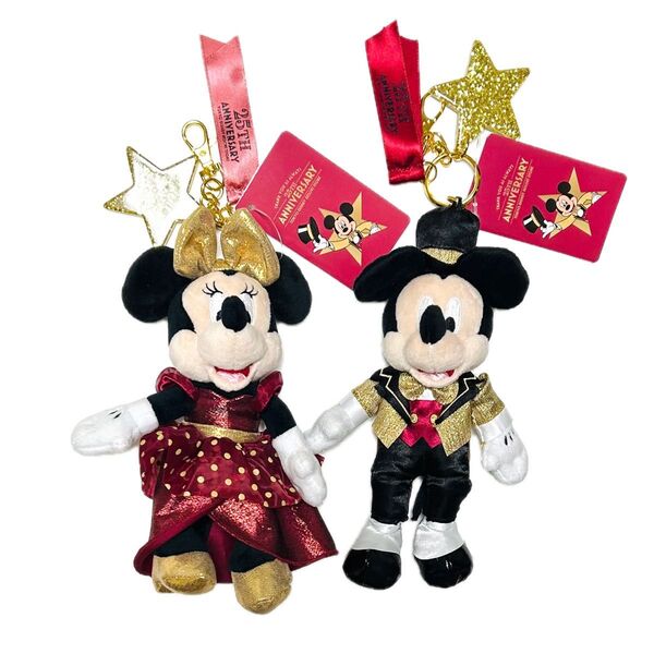 ディズニーストア 東京ディズニーリゾート店限定 ミッキー ミニー ぬいぐるみキーホルダー 25周年
