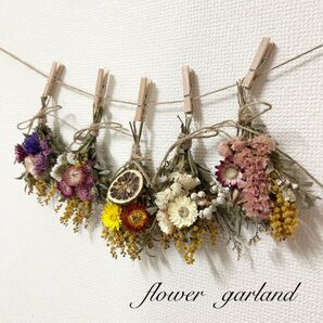 ドライフラワー スワッグ ガーランド ミモザ ライム ナチュラル カントリー