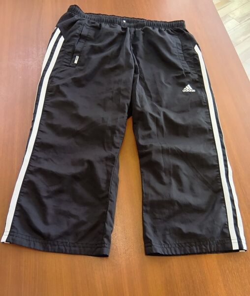 adidas トレーニング ハーフパンツ Lブラック3ライン白 シャカパン