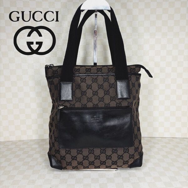 極美品 GUCCI グッチ トートバッグ ハンドバッグ GGキャンバス M58