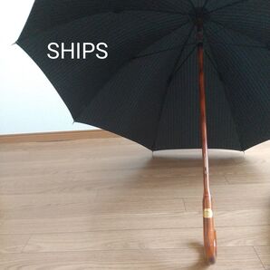 SHIPS シップス 長傘 雨傘 ネイビー メンズ